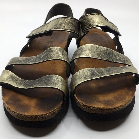 Naot Kayla Sandal Gold Leather Three Strap Adjustable Comfort Shoes US 8 - Picture 11 of 14